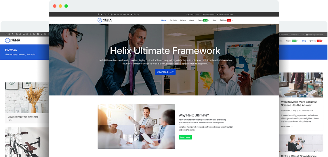 Helix Ultimate Free Universal Joomla Template for any Website