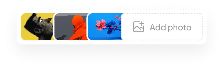 Add photo button and image thumbnails