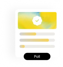 Poll widget card with progress bars